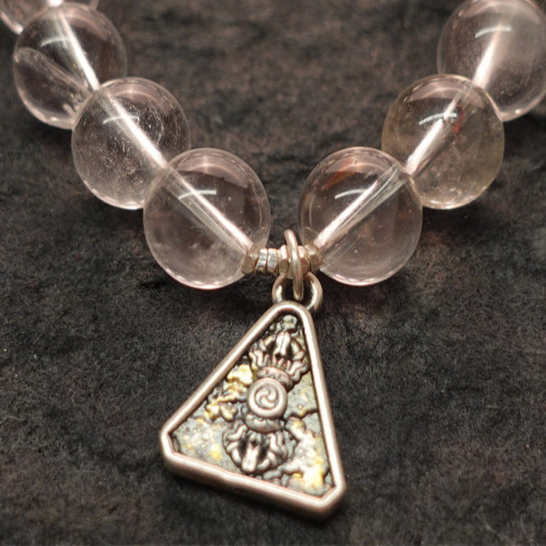 Pure Serenity Tibetan Quartz & Silver Healing Bracelet