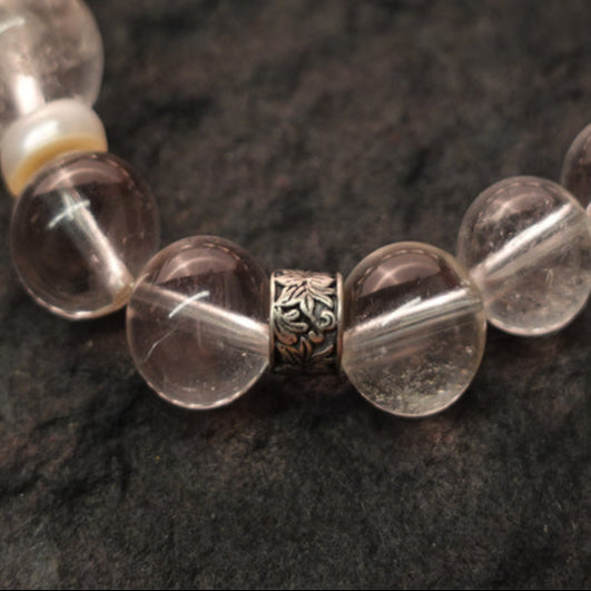 Pure Serenity Tibetan Quartz & Silver Healing Bracelet