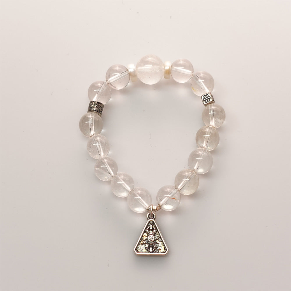 Pure Serenity Tibetan Quartz & Silver Healing Bracelet