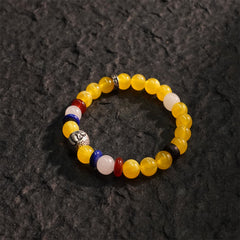 Wealth & Compassion Ratnasambhava Yellow Chalcedony Buddha Bracelet