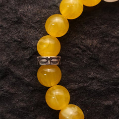 Wealth & Compassion Ratnasambhava Yellow Chalcedony Buddha Bracelet