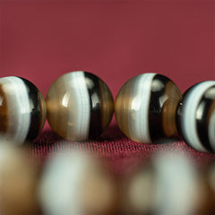 108 Dzi Beads Bracelet - Black and White Tricolor