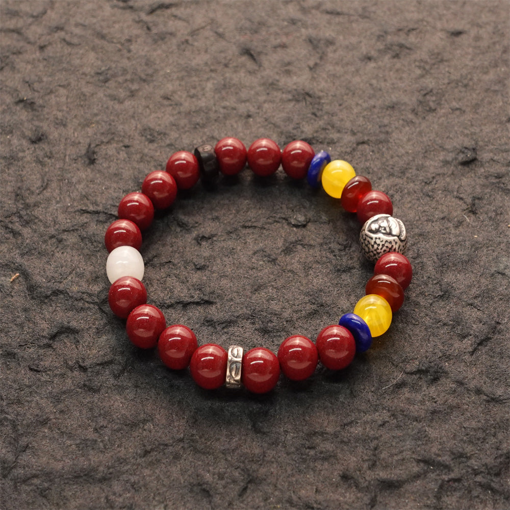 Protection & Love Amitabha Cinnabar Buddha Bracelet