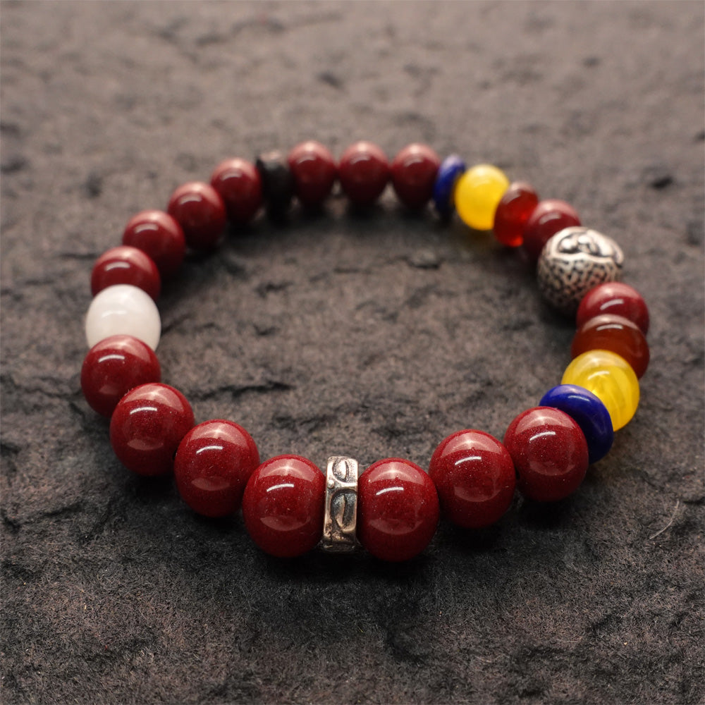 Protection & Love Amitabha Cinnabar Buddha Bracelet