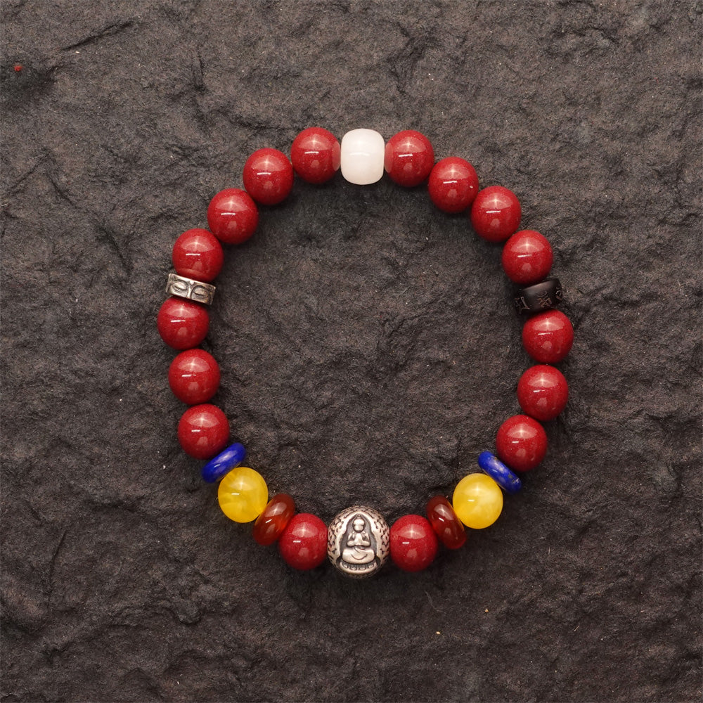Protection & Love Amitabha Cinnabar Buddha Bracelet