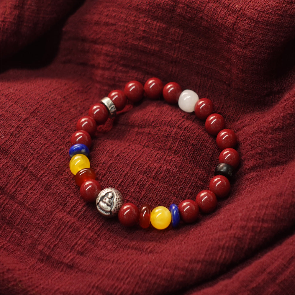Protection & Love Amitabha Cinnabar Buddha Bracelet