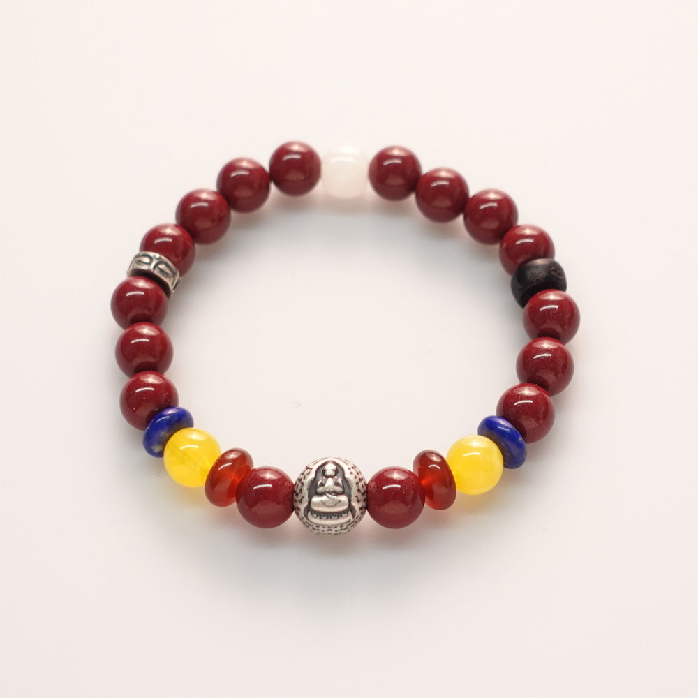 Protection & Love Amitabha Cinnabar Buddha Bracelet