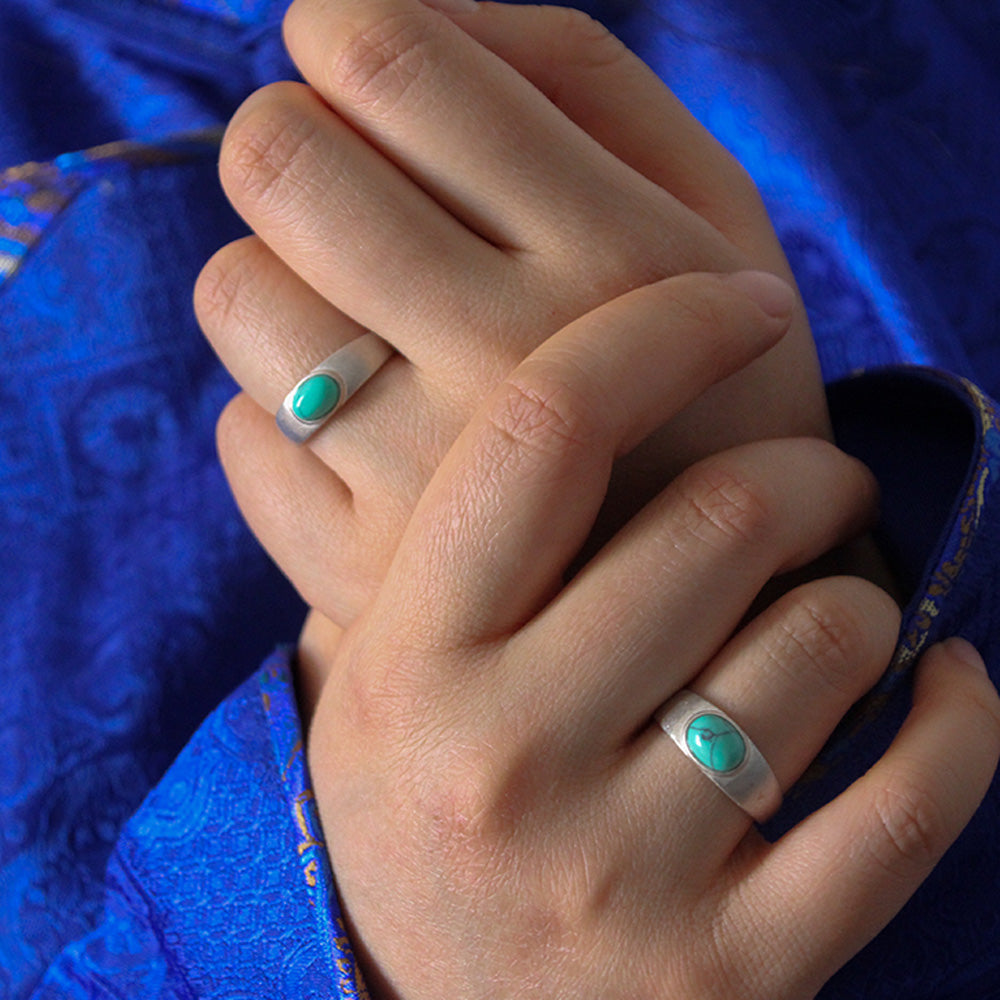 Wealth Harmony Turquoise Sterling Silver Rings