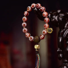 Medicine Buddha Stone Bracelet - Natural Banded Eye Agate