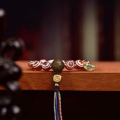 Medicine Buddha Stone Bracelet - Natural Banded Eye Agate