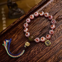 Medicine Buddha Stone Bracelet - Natural Banded Eye Agate