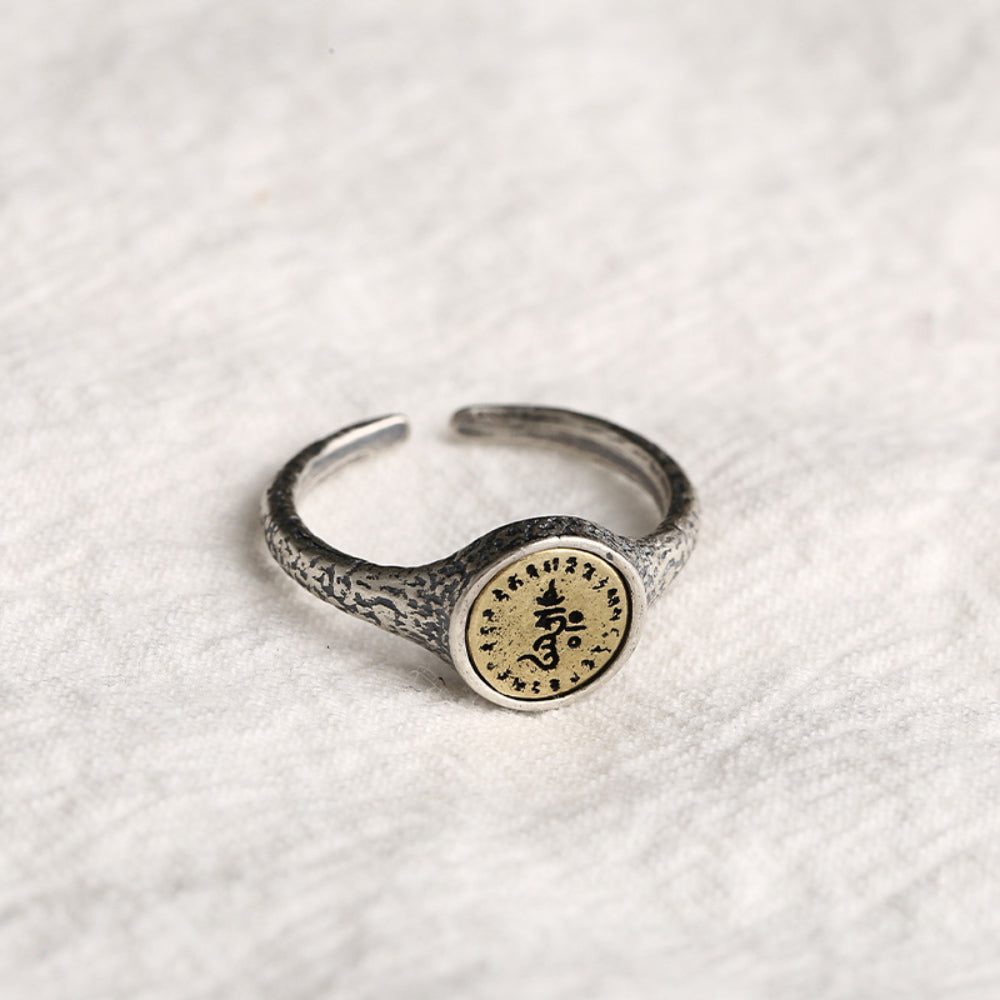 Sacred Protection Mantra Ring – Green Tara, Medicine Buddha, and Black Tara